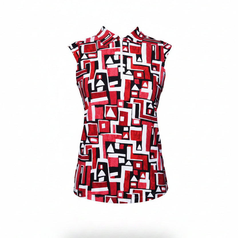 IBKUL Jennifer SL Polo - Red/Black - Skorzie