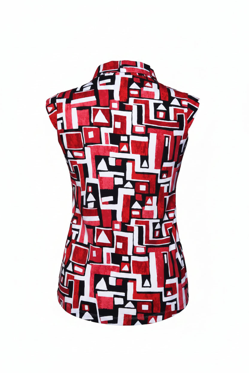 IBKUL Jennifer SL Polo - Red/Black - Skorzie