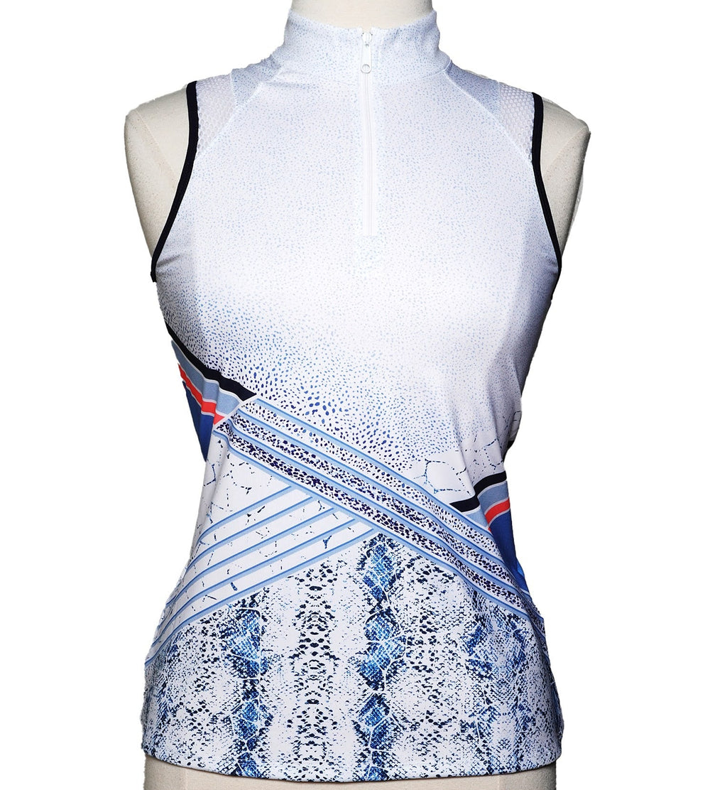 Lucky in Love Rattle N' Roll Zip Tank - White - Skorzie