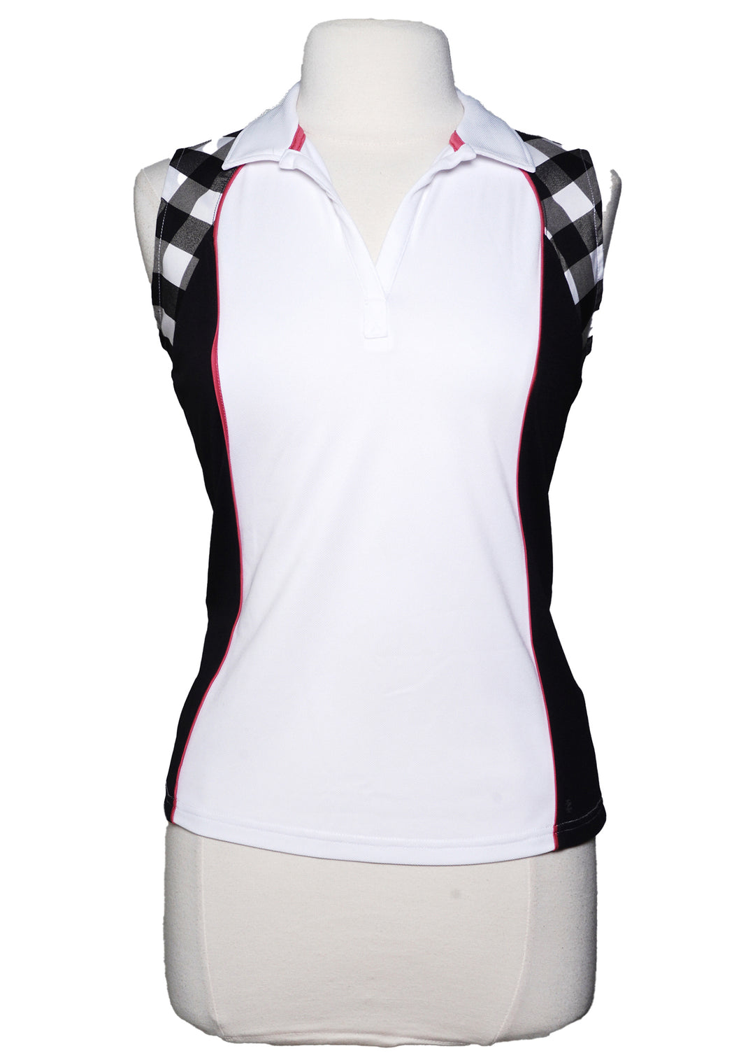 Izod Golf Sleeveless Polo - White/Black -  Size Small - Skorzie