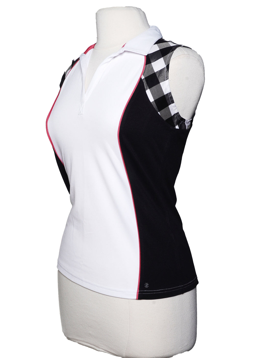 Izod Golf Sleeveless Polo - White/Black -  Size Small - Skorzie