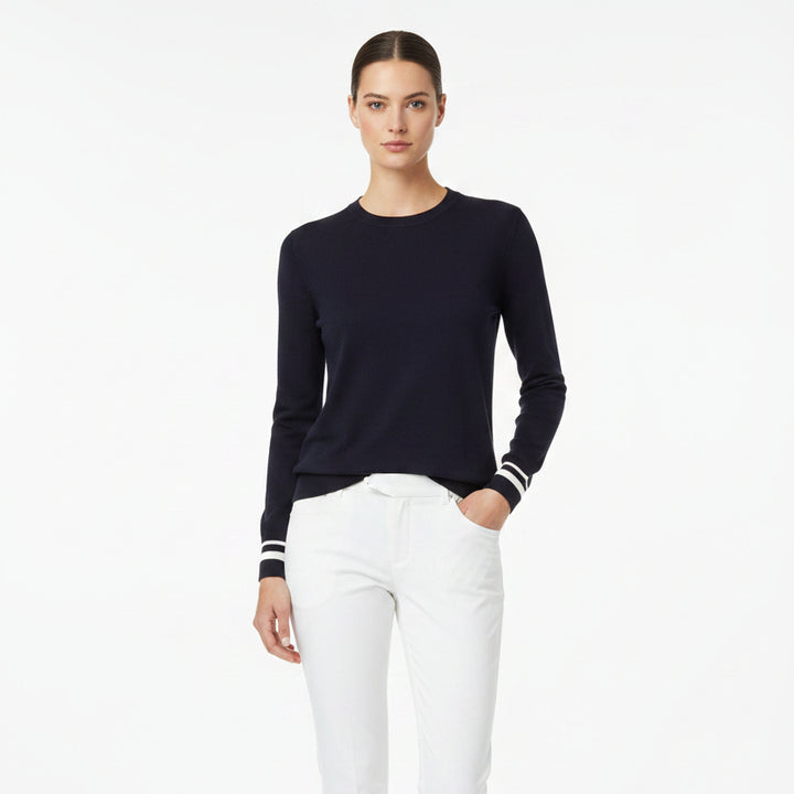 G/FORE Women's Sweater Crewneck Cooling Cotton Chalk Onyx Size S