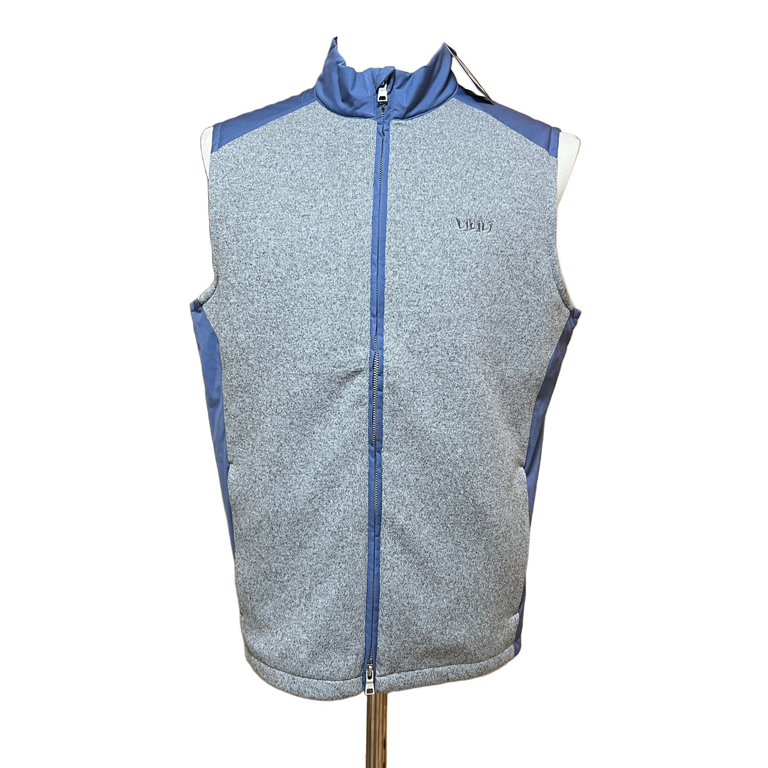 Peter Millar Men's Cambridge Vest (w/logo) - Grey/Blue - Medium - Skorzie