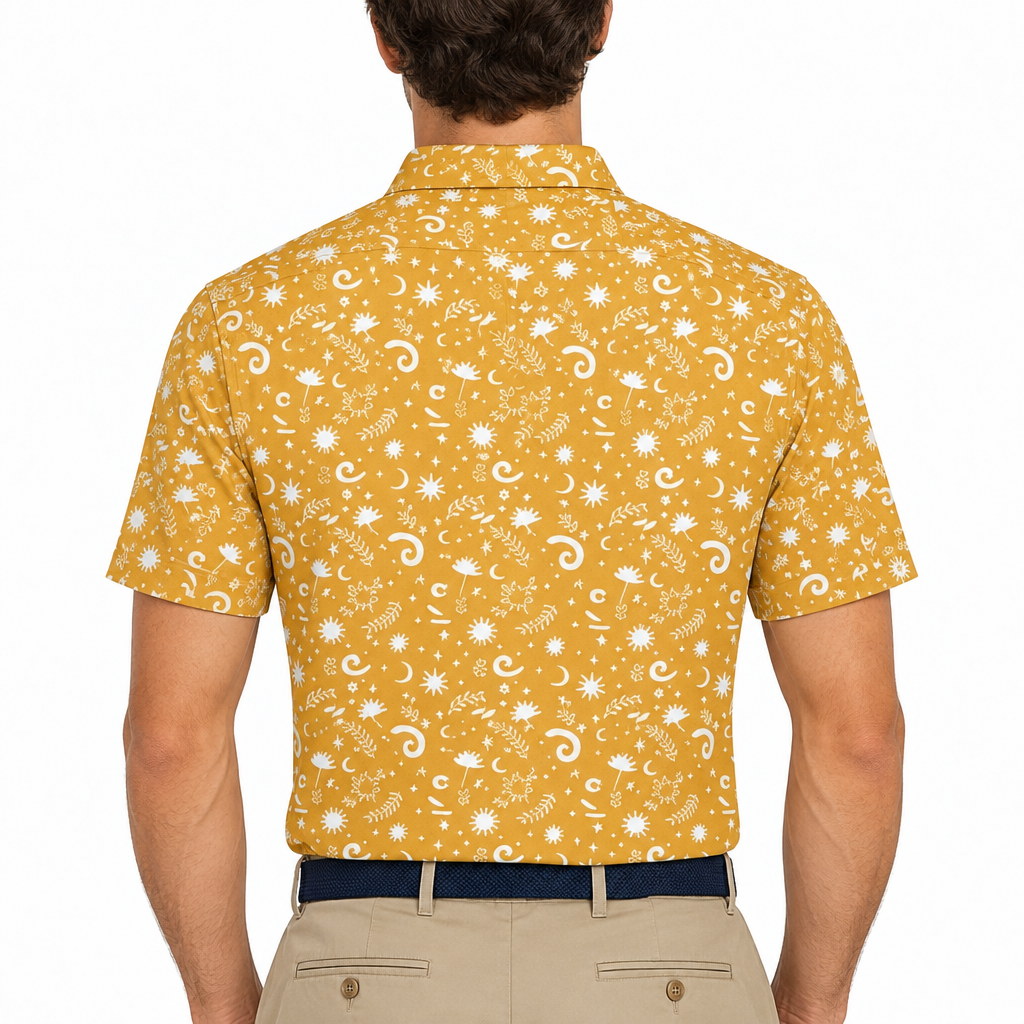 Black Clover Men's Golf Polo Palm Springs Amber Haze Size L