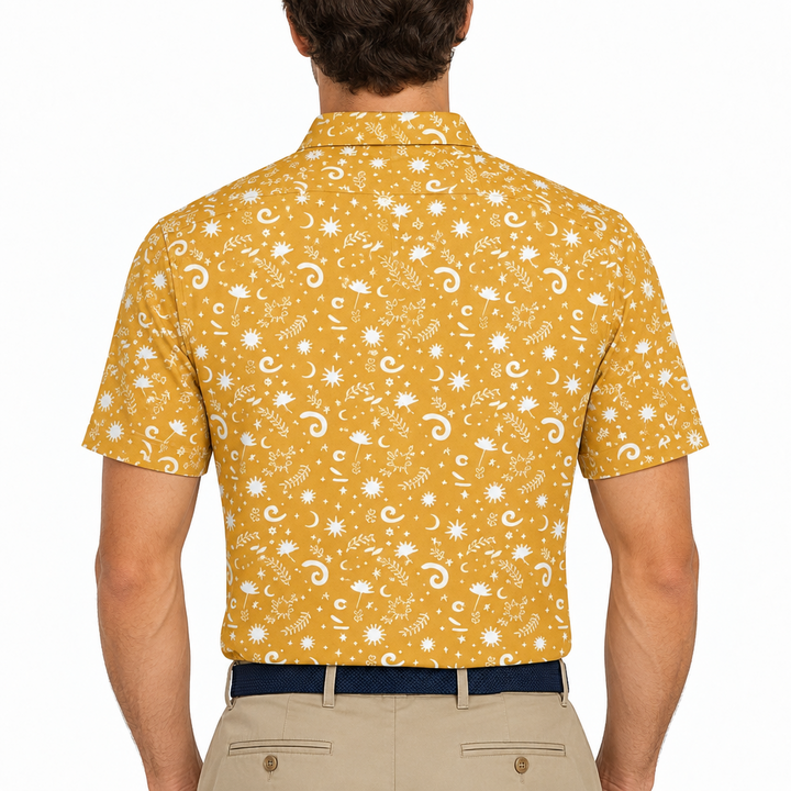 Black Clover Men's Golf Polo Palm Springs Amber Haze Size L