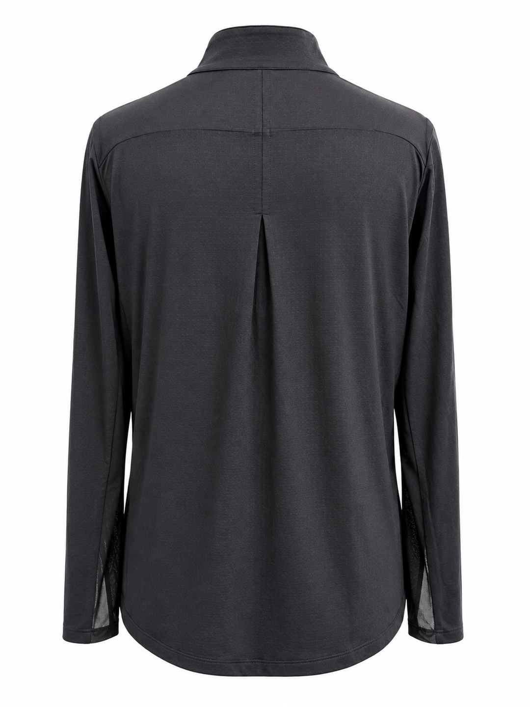 IBKUL Solid Long Sleeve Zip Mock - Black