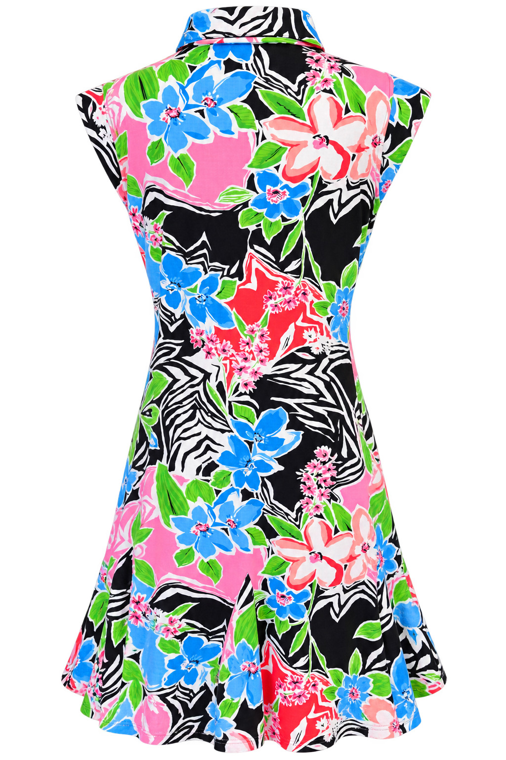 IBKUL Amelia Short Sleeve Polo Dress - Black Multi