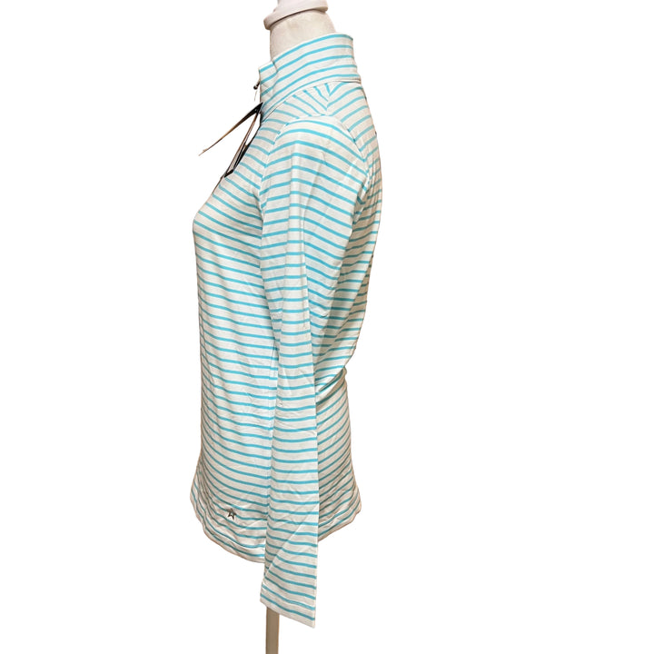 Lohla Sport Gemma Striped Top - White/Ocean - Medium - Skorzie