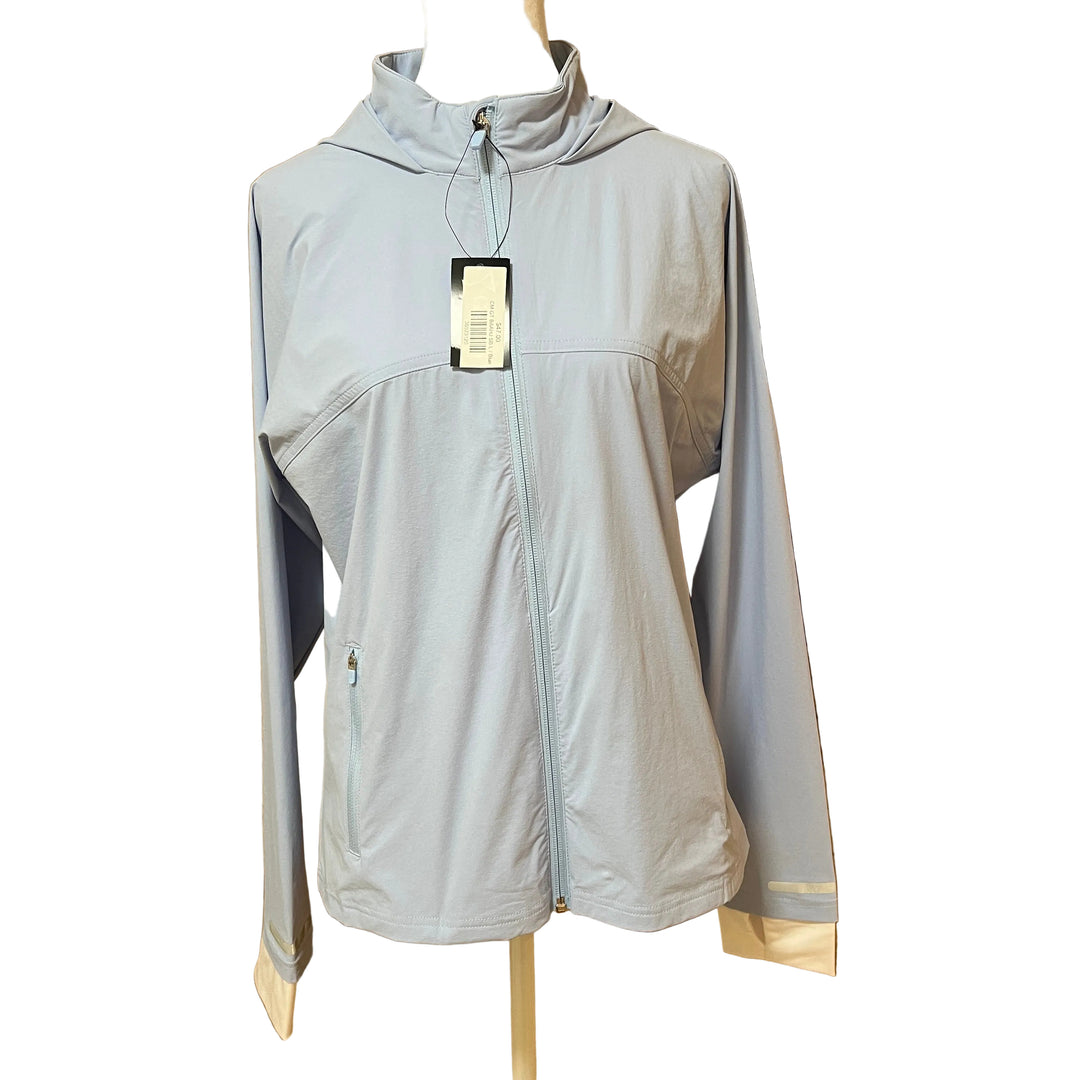 Golftini Be An Athlete Hooded Jacket (w/logo) - Seersucker Blue - Large - Skorzie