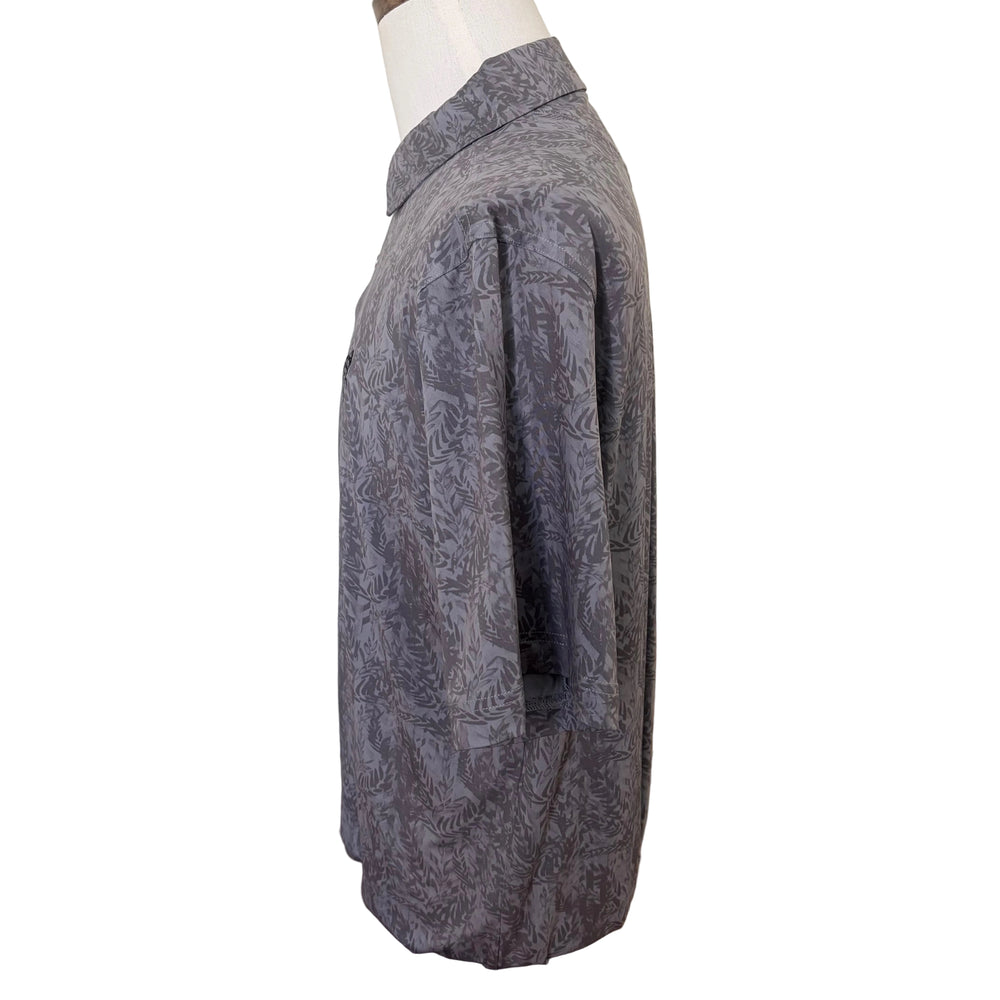Bobby Jones Performance Jersey Tonal Leaf Print Polo (w/ logo) - Graphite - Large - Skorzie