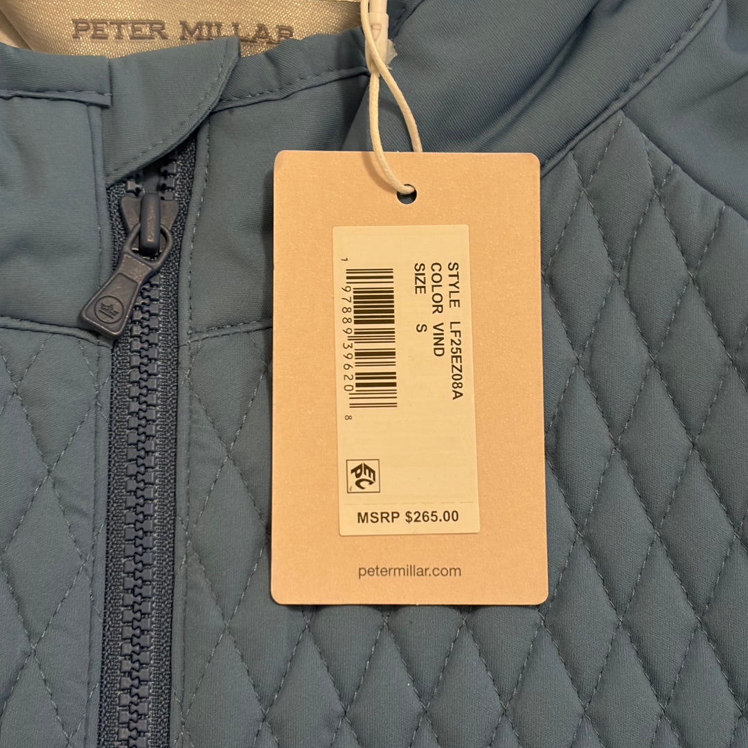 Peter Millar Women's Jacket Merge Mini Diamond Quilt Hybrid (w/ logo) Vintage Indigo Size S