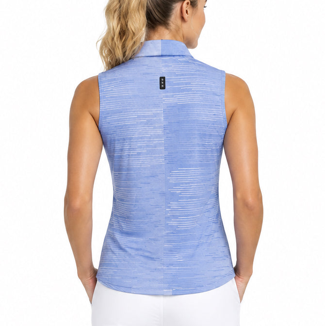 Jamie Sadock Women's Golf S/L Polo Periwinkle Print Size M