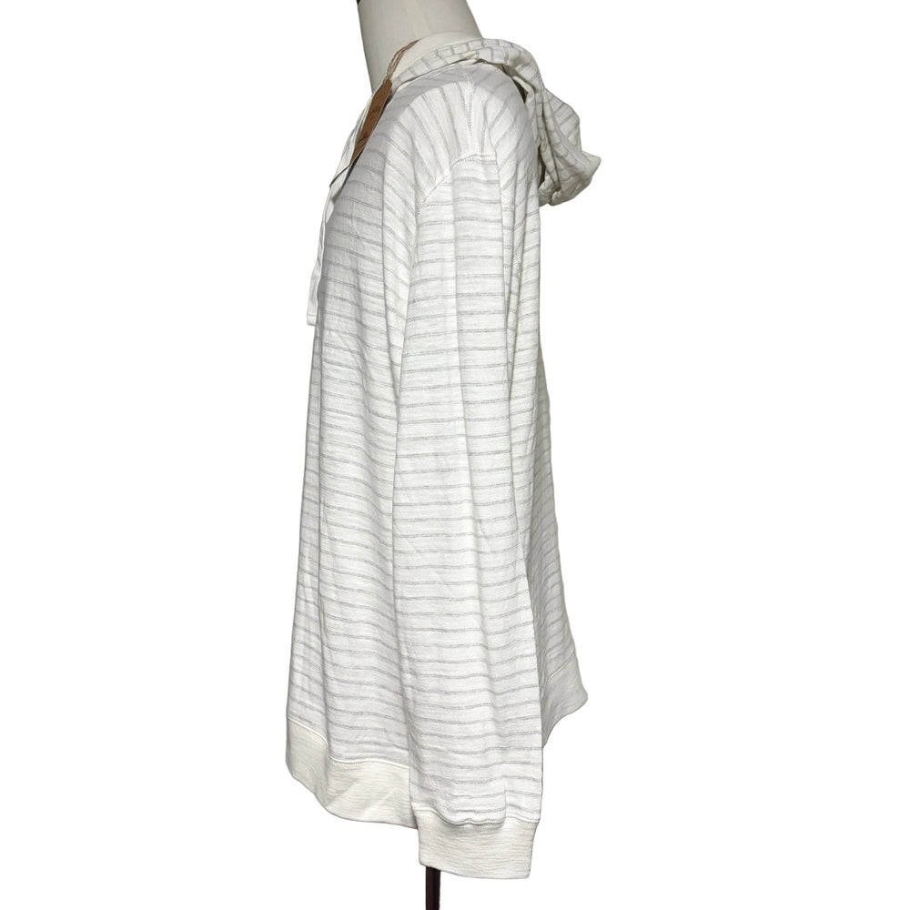 Faherty Sunwashed Slub Hoodie - Ivory Rock Stripe - XX-Large - Skorzie