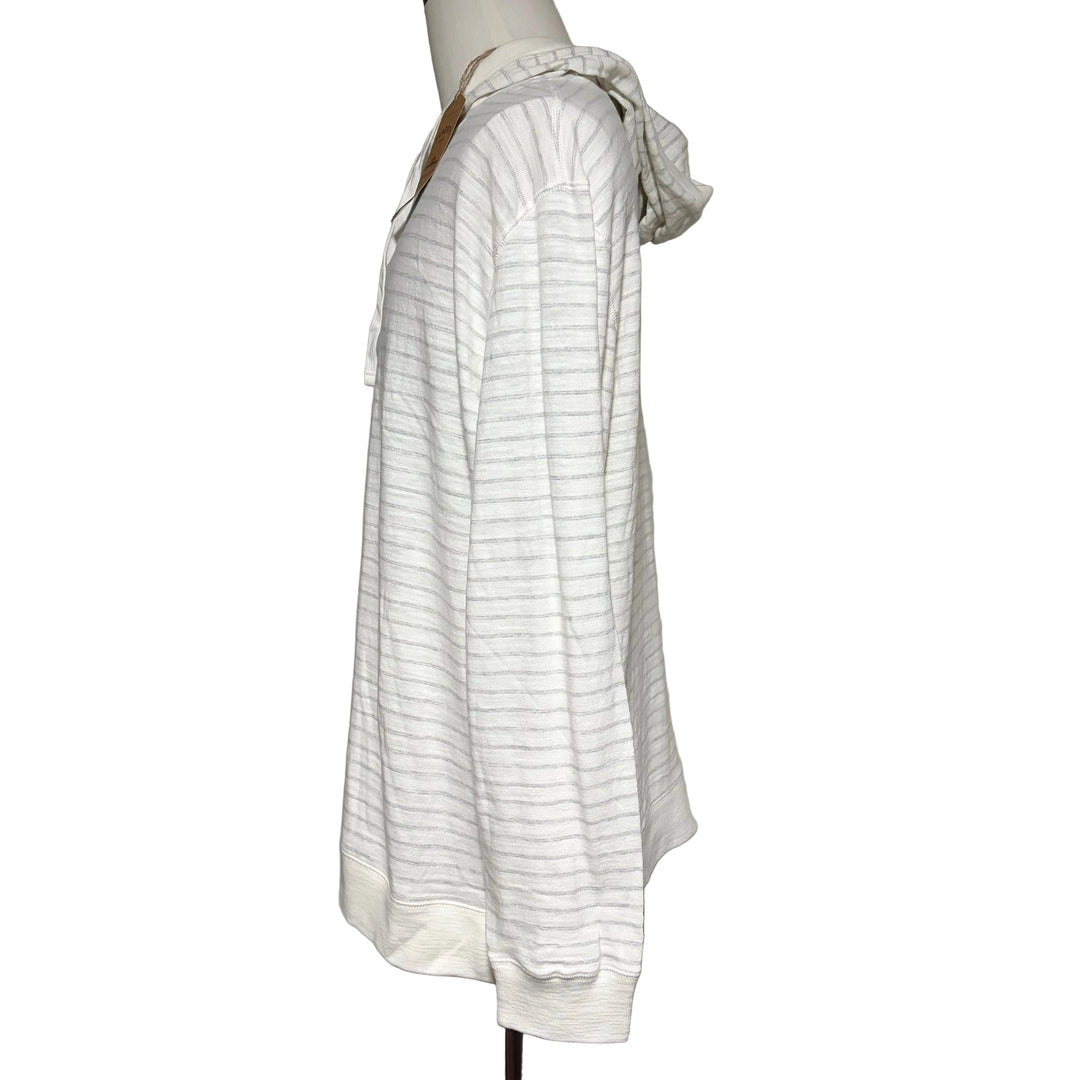 Faherty Sunwashed Slub Hoodie - Ivory Rock Stripe - XX-Large - Skorzie
