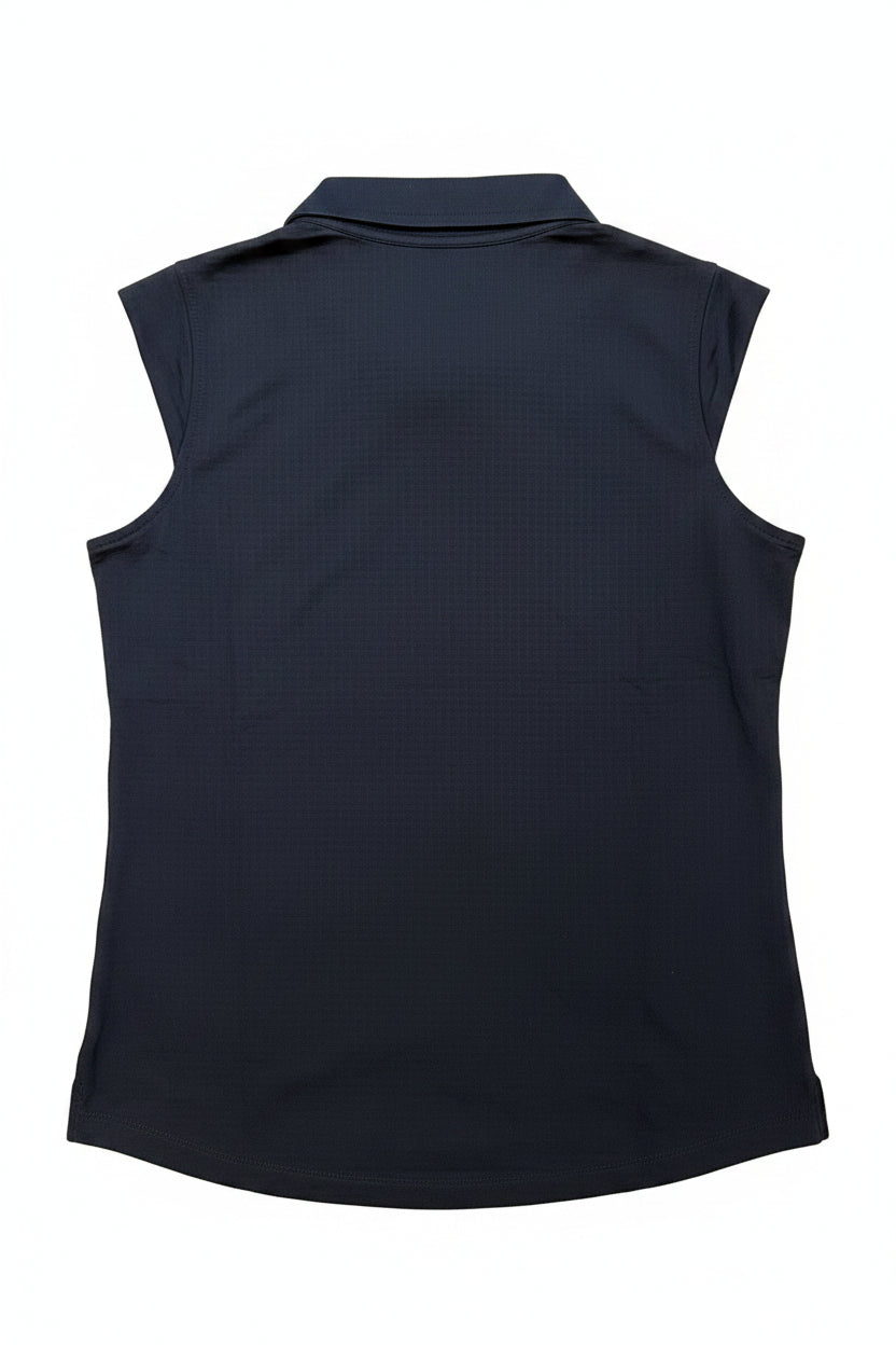IBKUL Women's Sleeveless Zip Polo - Black