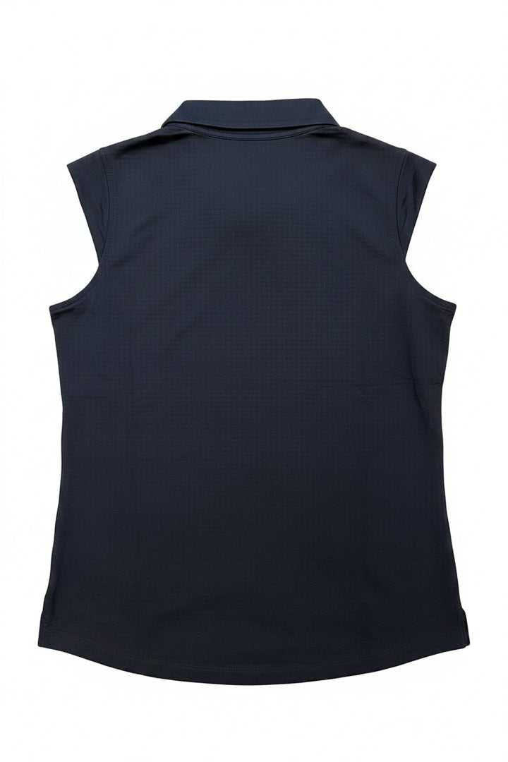 IBKUL Women's Sleeveless Zip Polo - Black