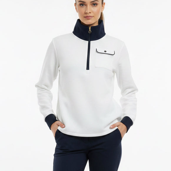 A. Putnam Women's Quarter Zip White Size M