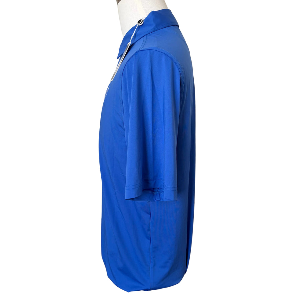 Bobby Jones Performance Jersey Solid Polo (w/ logo) - Marina Blue - Skorzie
