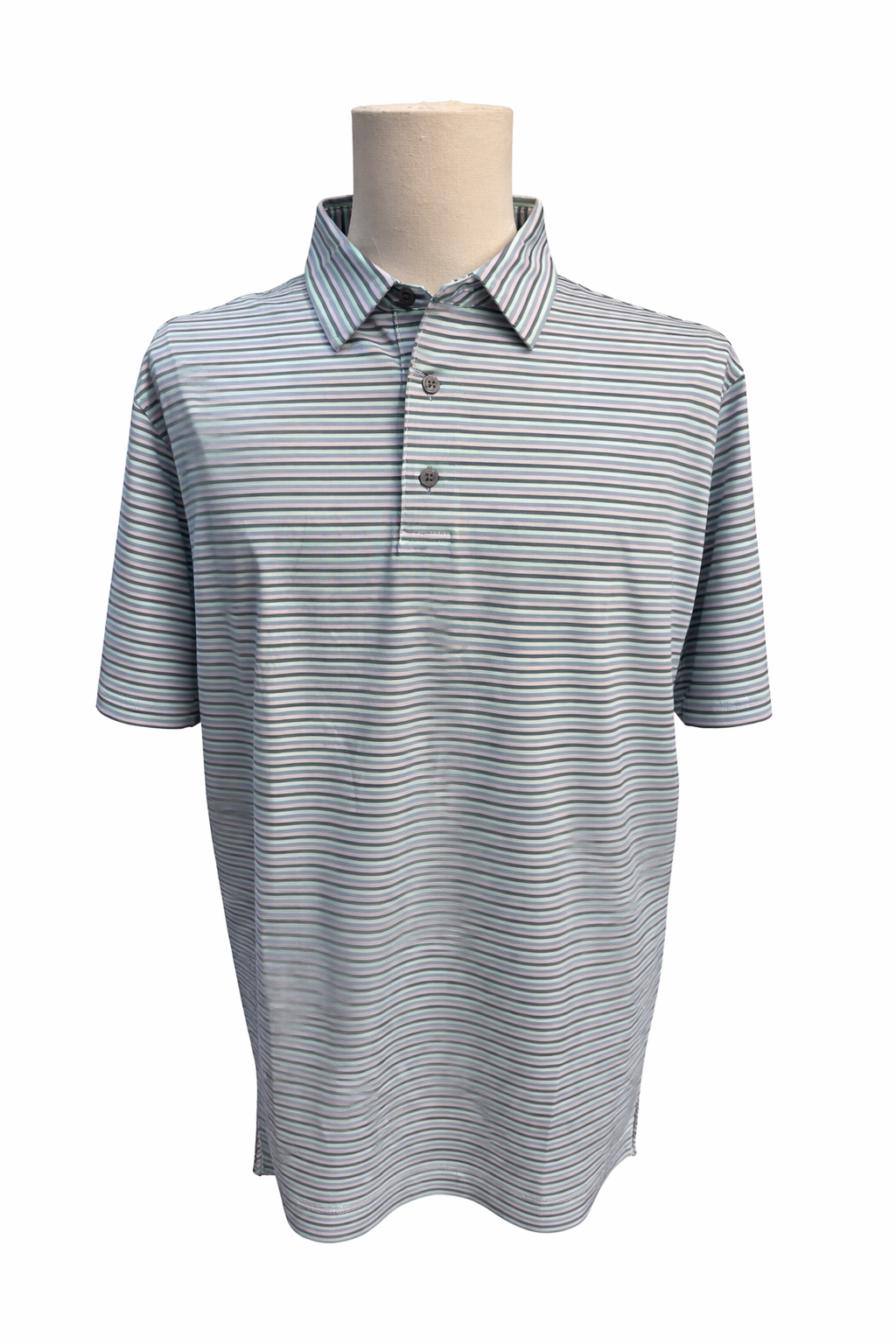 FootJoy Multi Stripe Polo (w/ logo) - Azure/Denim - X-Large - Skorzie