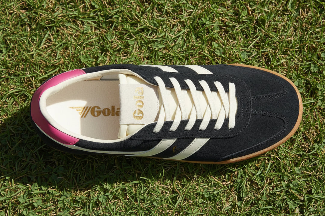 Gola Womens Elan Shoes - Black/Off White/Fuchsia - Size 7
