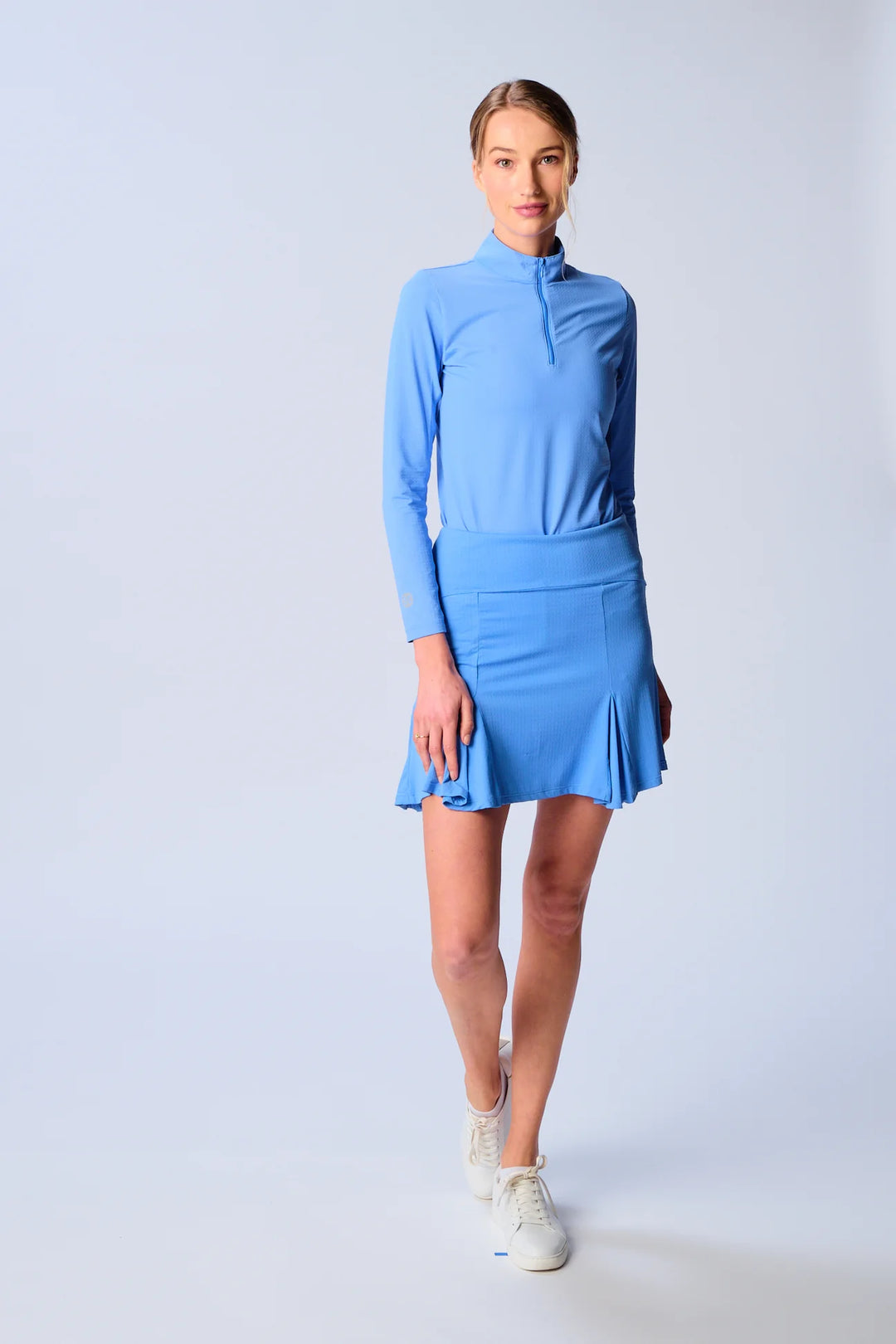 G-Lifestyle Flare Godet Skort - Bright Peri - Skorzie