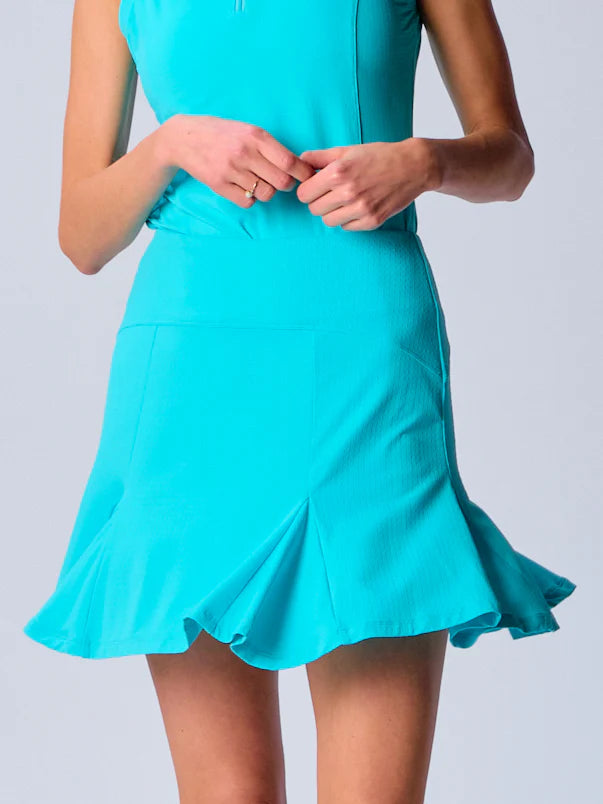 G-Lifestyle Flare Godet Skort - Carribbean Turquoise - Skorzie