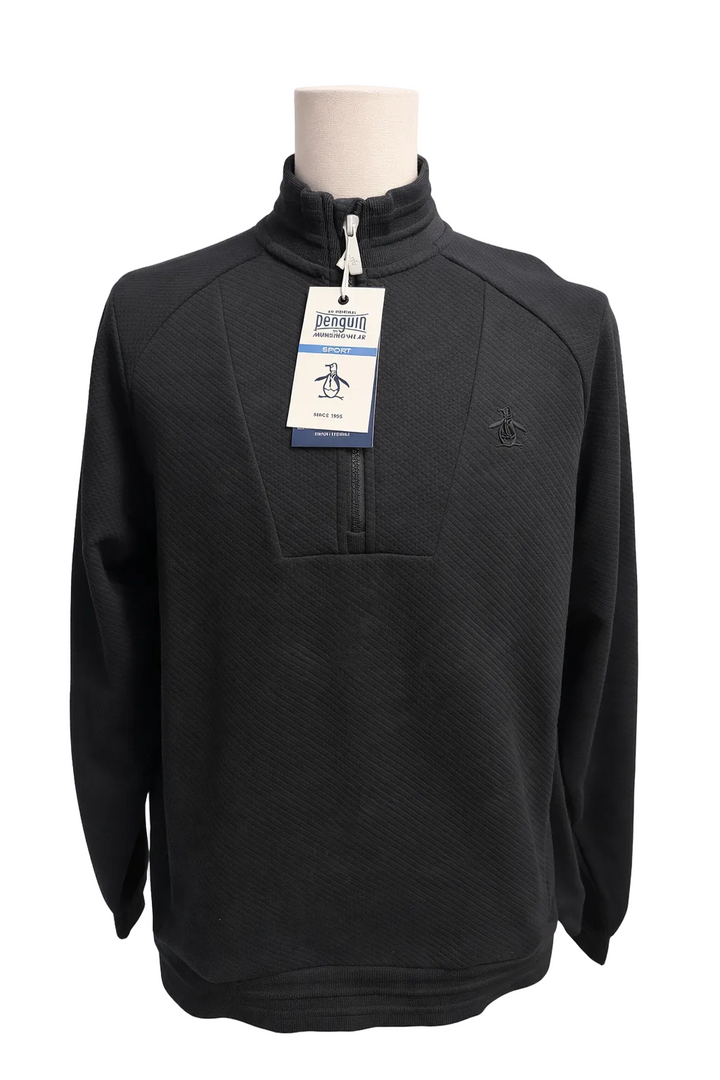 Penguin Black Quarter Zip Pullover - Medium - Skorzie