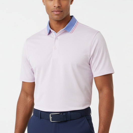Straight Down Men's Golf Polo Chorro Lilac Size L