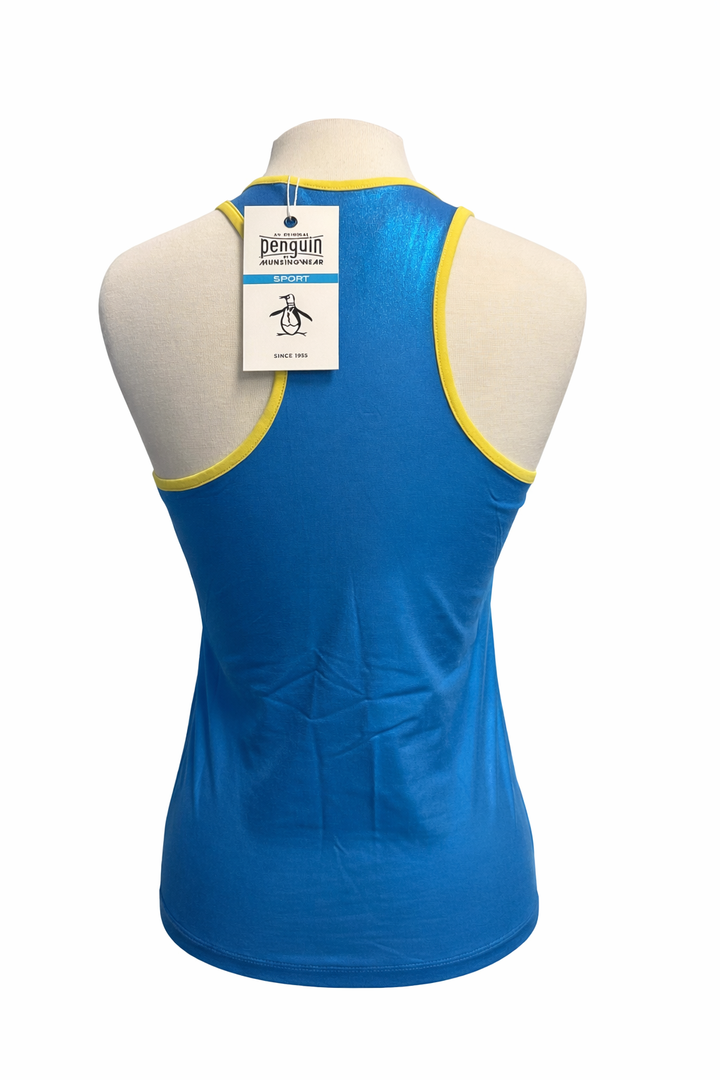 Penguin Women's Metallic French Blue Tank Top - Small - Skorzie