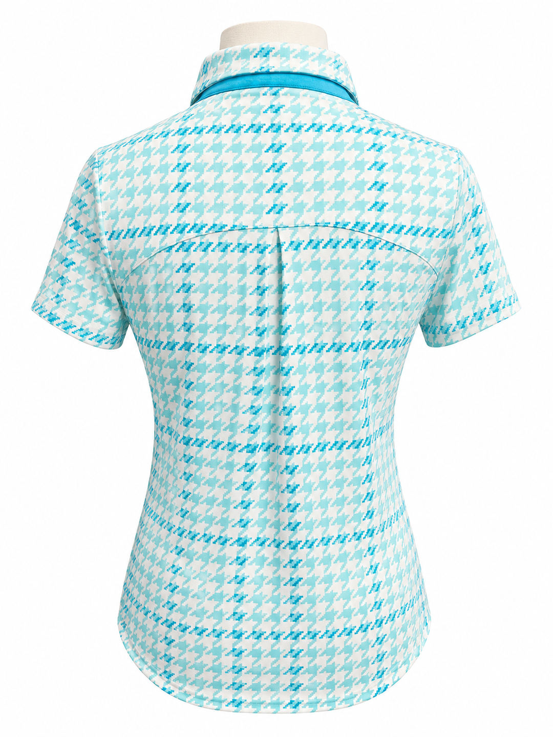 SanSoleil Womens Short Sleeve Zip Polo - Turquoise Pattern