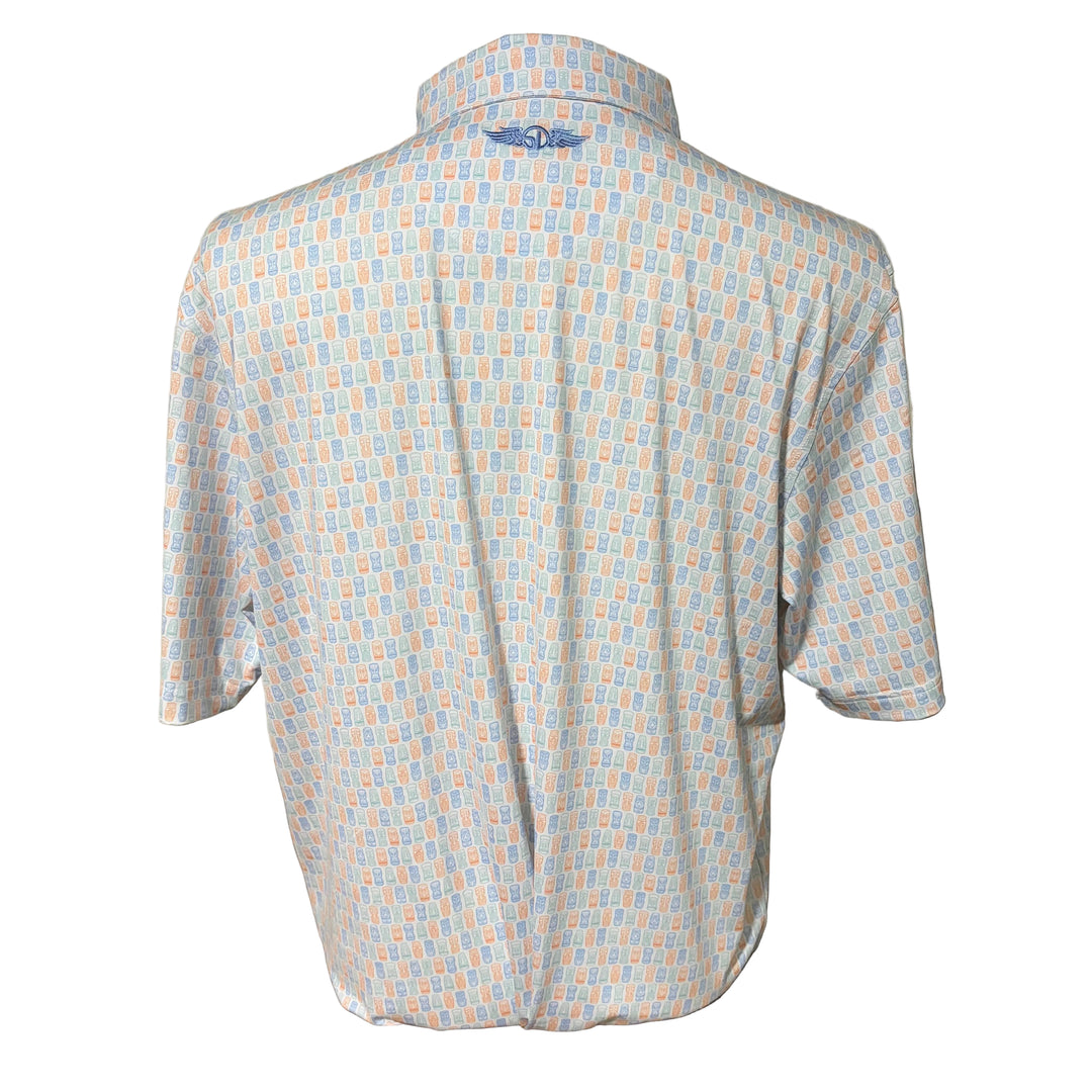 Straight Down Tiki Bar Polo (w/logo) - White