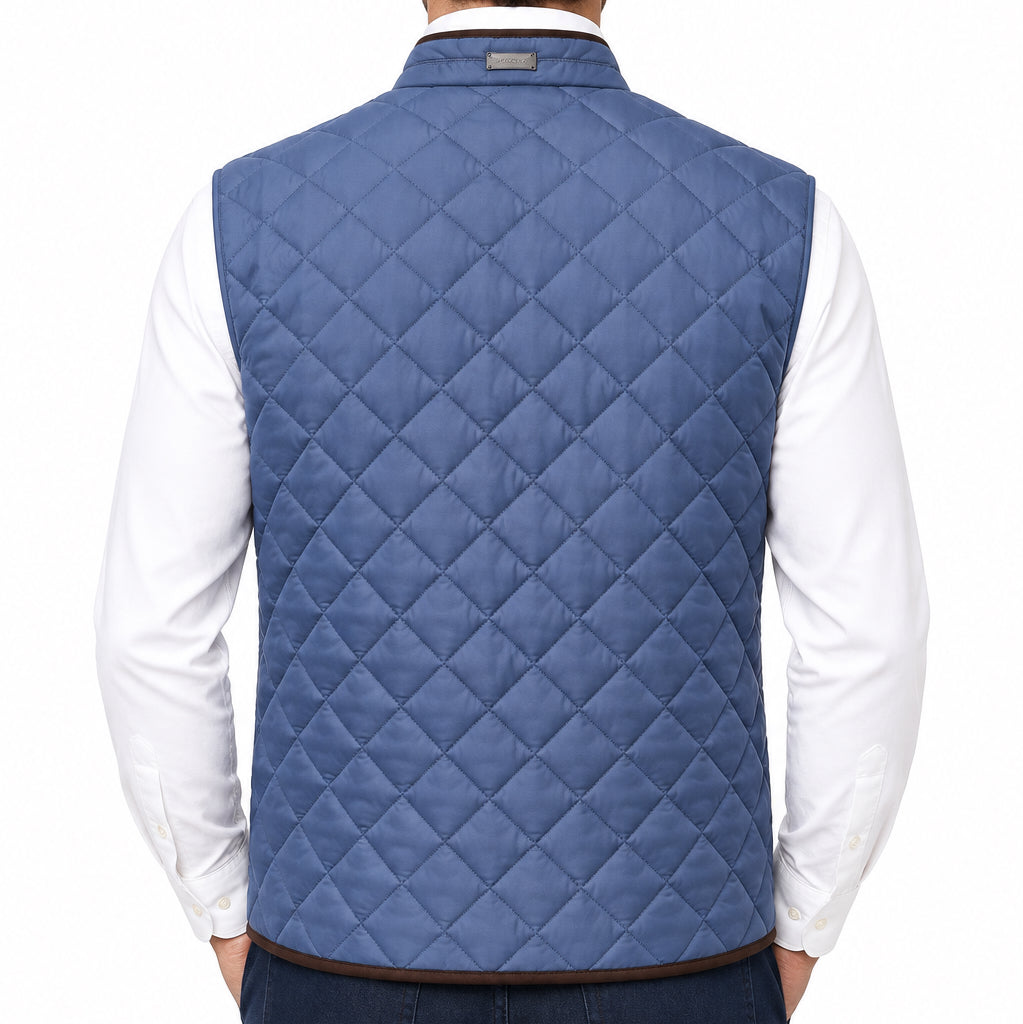 Collars & Co Men's Golf Puffer Vest Blue Size L