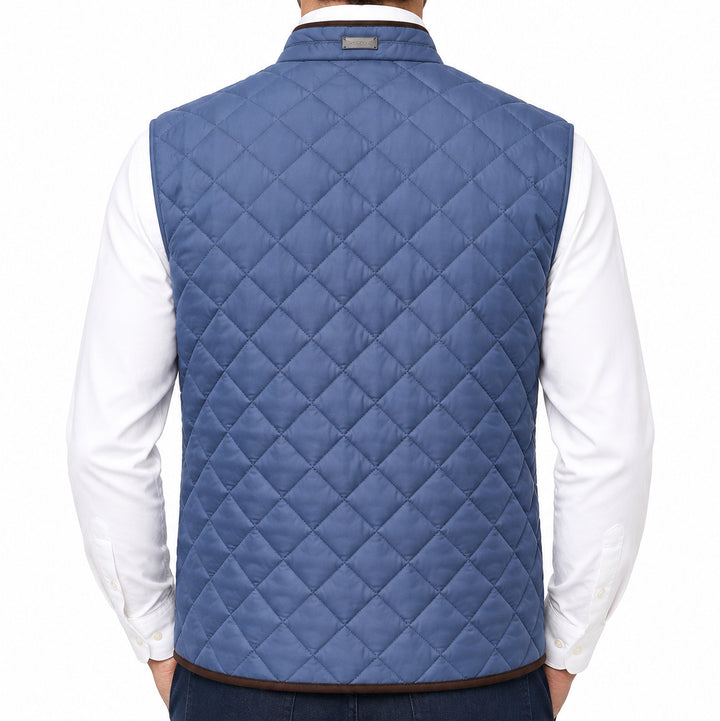 Collars & Co Men's Golf Puffer Vest Blue Size L