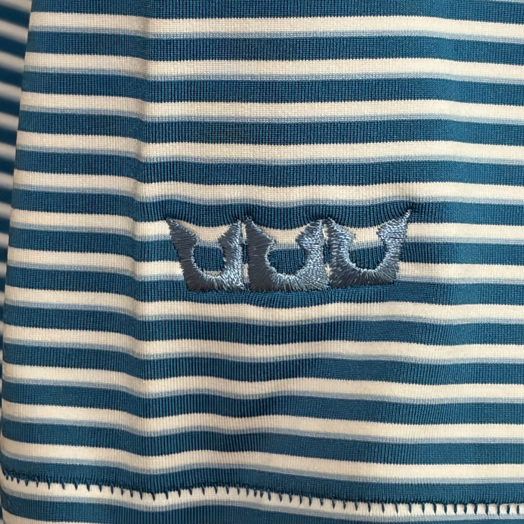 Peter Millar Joyner Performance Polo (w/logo) - Teal/White - X-Large - Skorzie