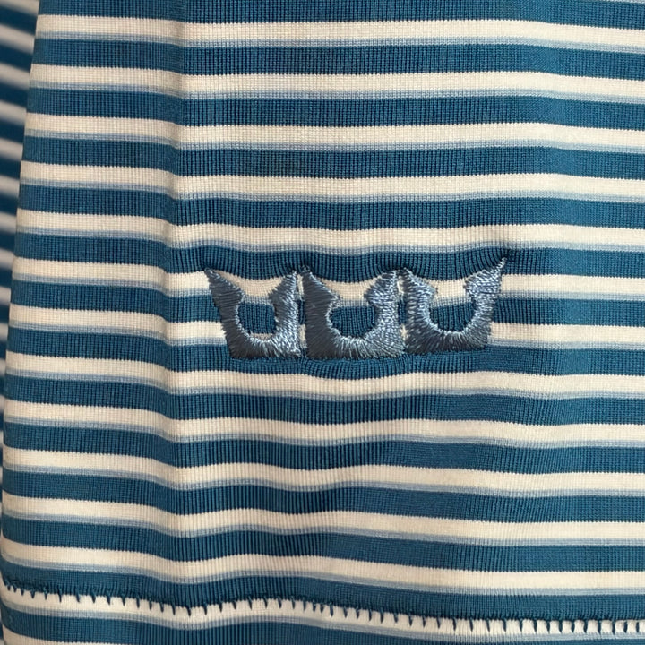 Peter Millar Joyner Performance Polo (w/logo) - Teal/White - X-Large - Skorzie