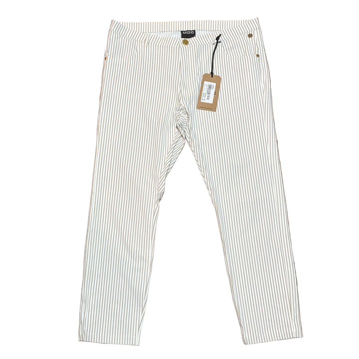 MDC Pinstripe Cropped 5-Pocket Pants 25" - Light Taupe - Skorzie
