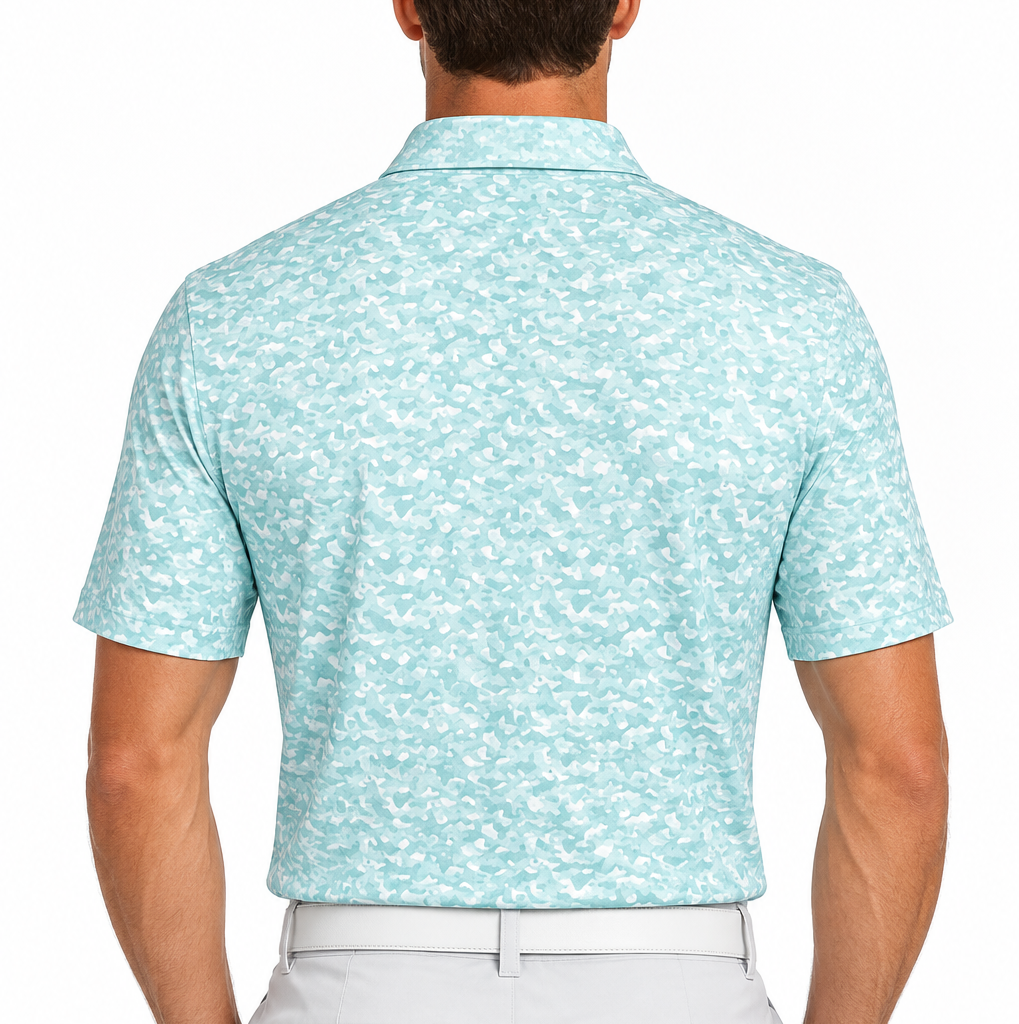 Black Clover Men's Golf Polo Lucky Camo Jelly Mint Size L