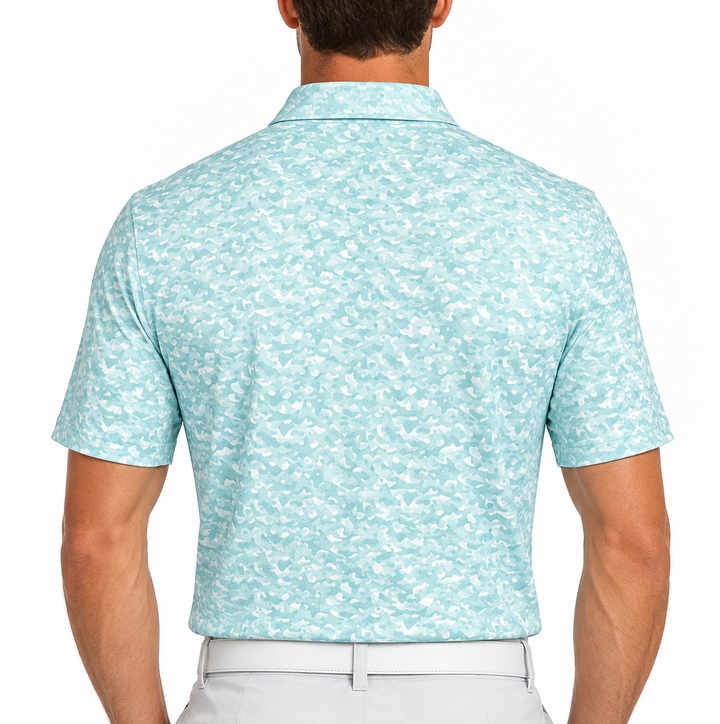 Black Clover Men's Golf Polo Lucky Camo Jelly Mint Size L