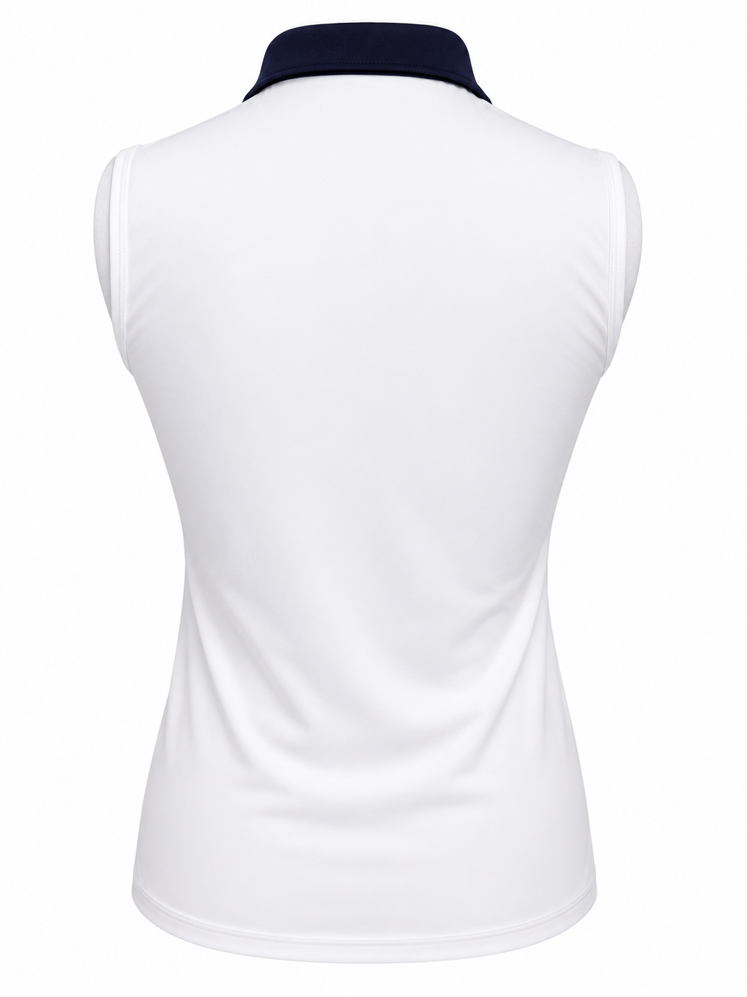 Foray Golf Studded Collar Sleeveless Polo - White - Small