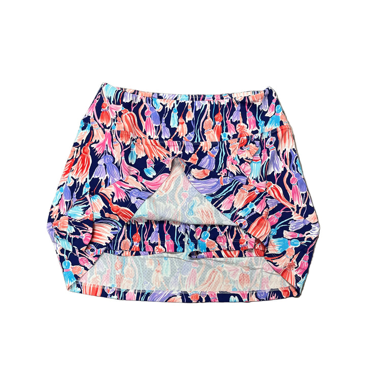 IBKUL Adela Navy Print Layered Skort 15" - Skorzie