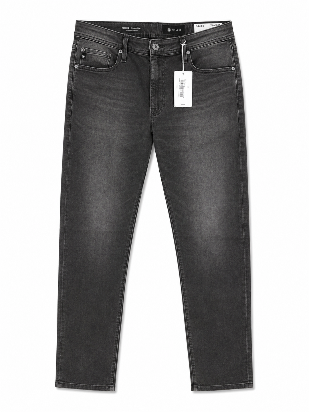 AG Men's Everett Slim Straight Jeans - Black Wash - Skorzie