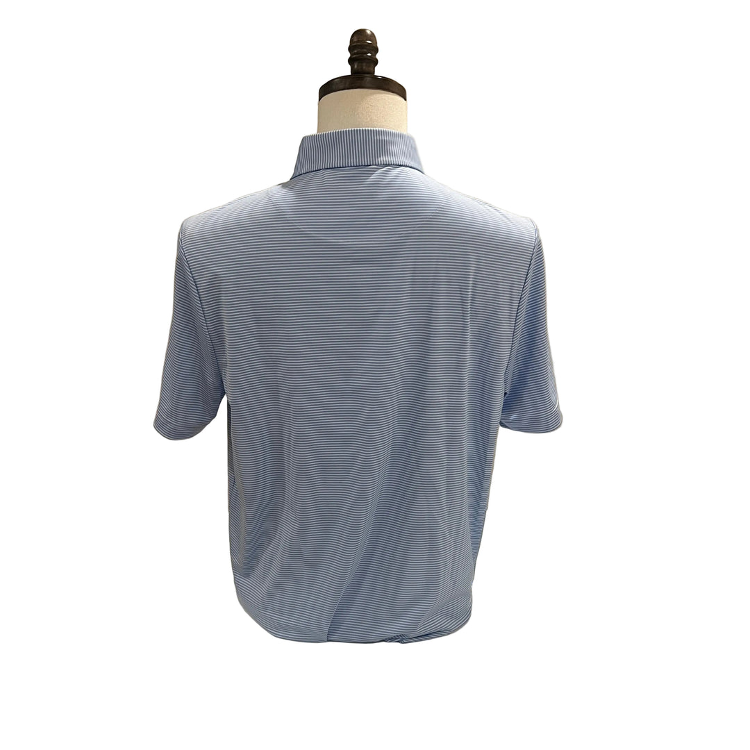 Good Good Golf Birdie Blue Polo - Light Blue Stripe - Skorzie