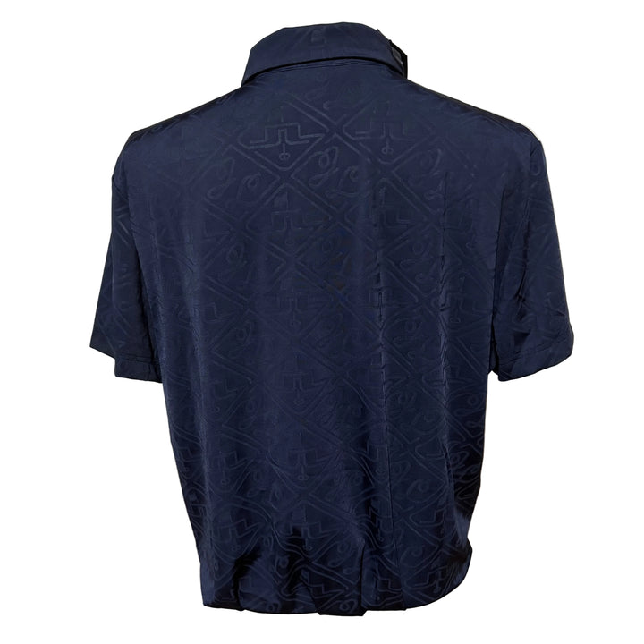 J.Lindeberg Bison Regular Fit Jacquard Polo (w/logo) - JL Navy - X-Large - Skorzie