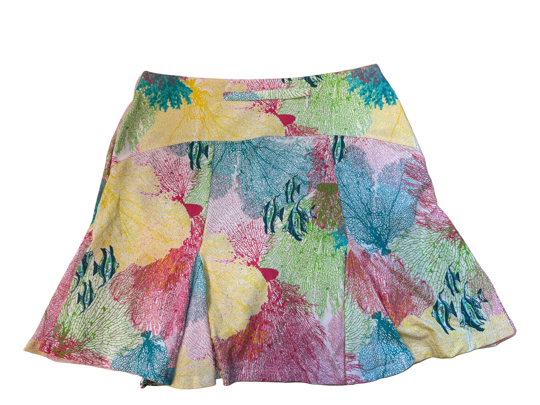 G-Lifestyle Flare Godet Skort - Red Coral - Small