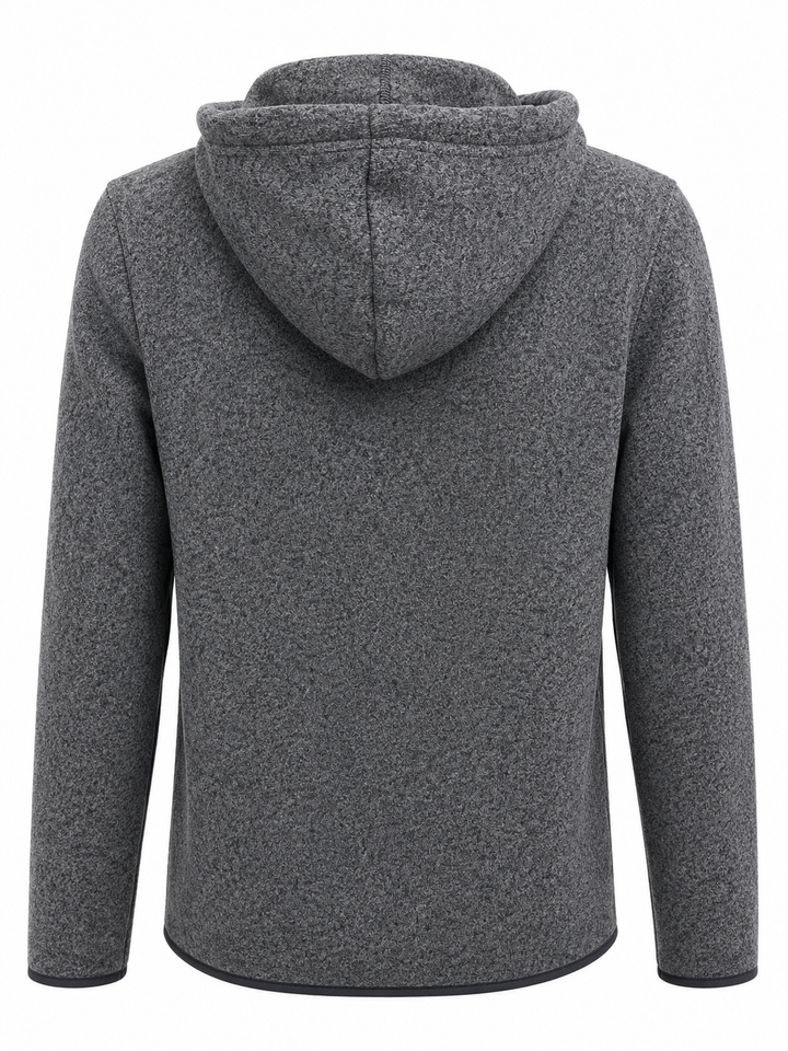 Bobby Jones Full Zip Performance Fleece Hoodie Jacket - Black Heather - Medium