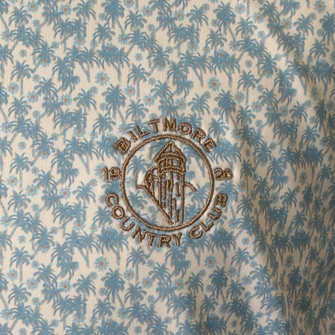 Bobby Jones Performance Palmy Print Polo (w/ logo) - Sky Blue - Skorzie