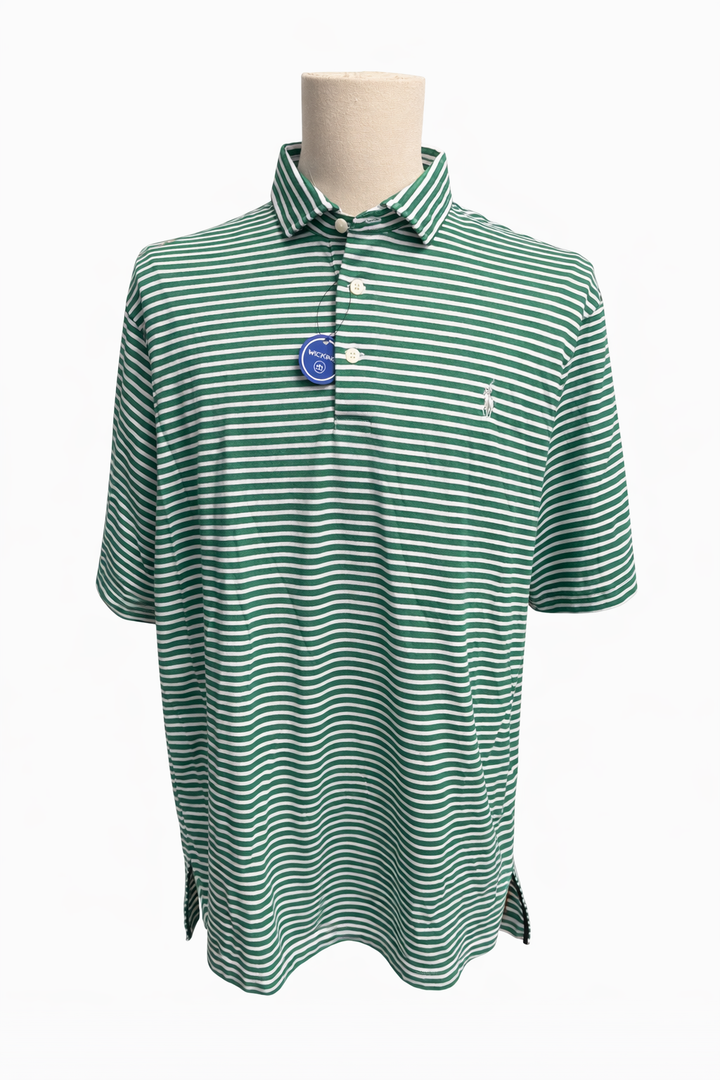 RLX Ralph Lauren Multi Stripe Polo (w/ logo) - Green/White/Blue - Skorzie