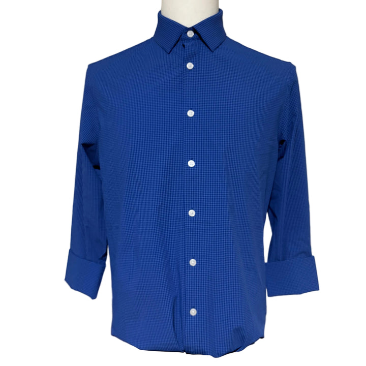 Mizzen + Main Trim Fit Leeward L/S Dress Shirt - Cobalt Grid - Medium