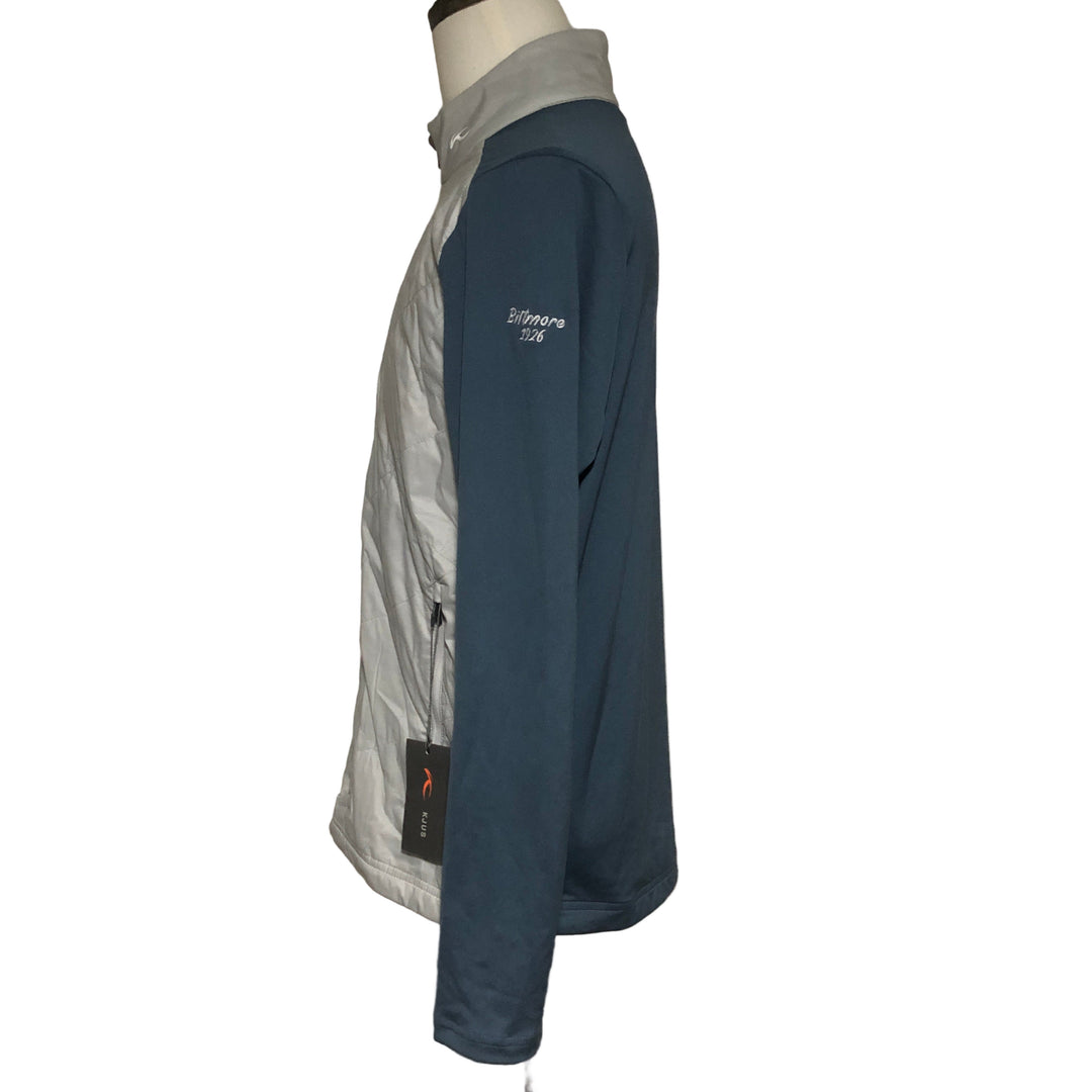KJUS Retention Jacket (w/ logo) - Grey/Blue - Medium - Skorzie