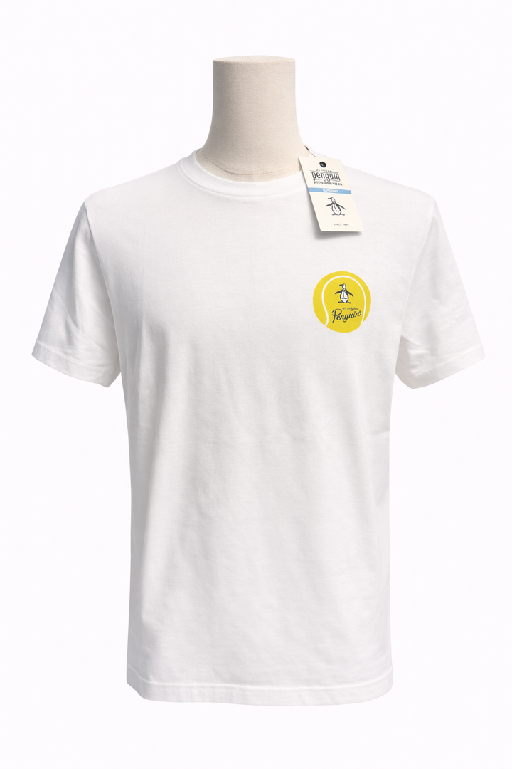 Penguin Tennis Graphic T-Shirt - White - Medium - Skorzie